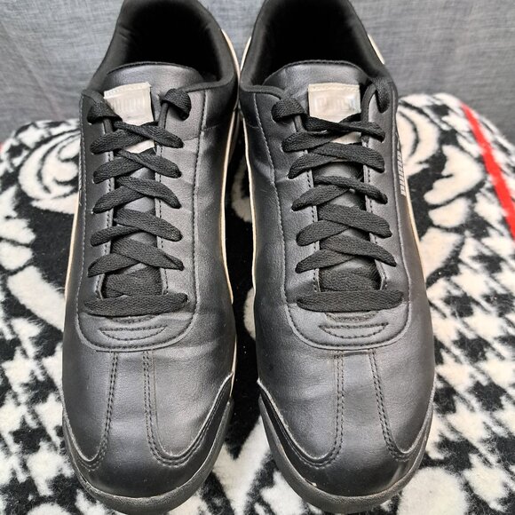 %Puma Roma Classic Men's Sz 13 Black White Sneakers / A 42 - Picture 3 of 11